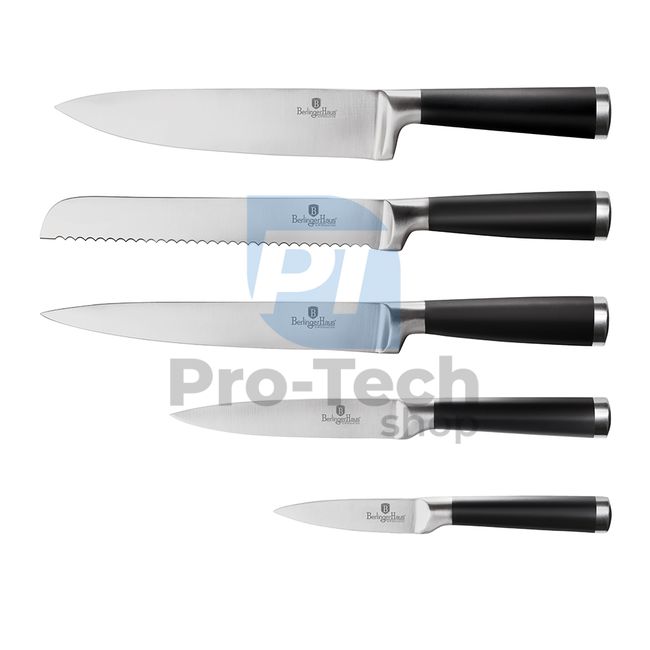 6-dijelni set kuhinjskih noževa od nehrđajućeg čelika sa stalkom od bambusa BLACK 20482
