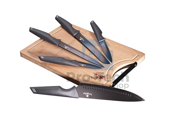 6-dijelni set kuhinjskih noževa s daskom za rezanje od bambusa CARBON PRO 19376
