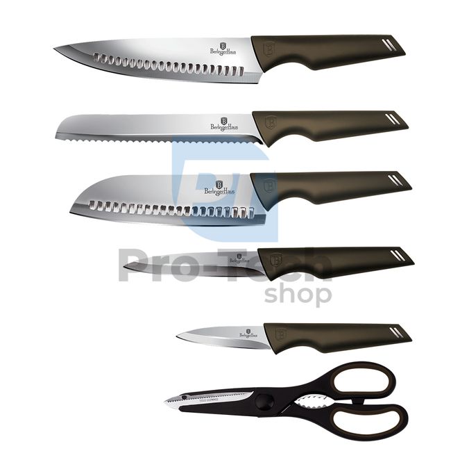 7-dijelni set kuhinjskih noževa od nehrđajućeg čelika sa stalkom BLACK 20372