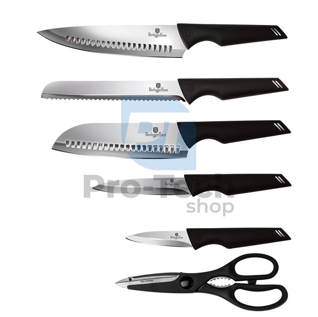 7-dijelni set kuhinjskih noževa od nehrđajućeg čelika sa stalkom BLACK 20474