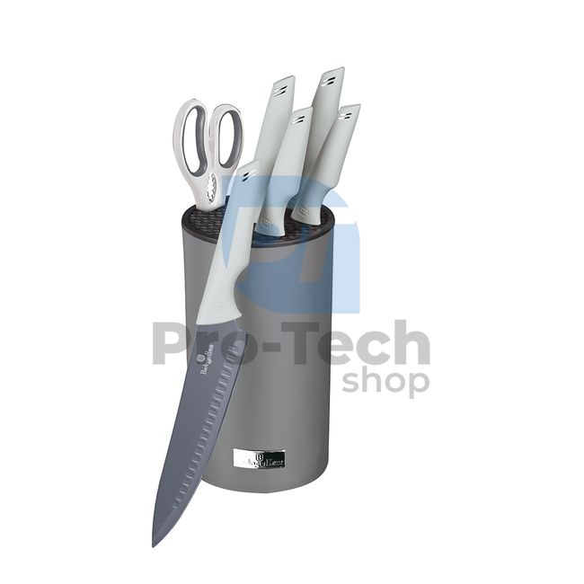 7-dijelni set kuhinjskih noževa od nehrđajućeg čelika sa stalkom MATT GREY 20734