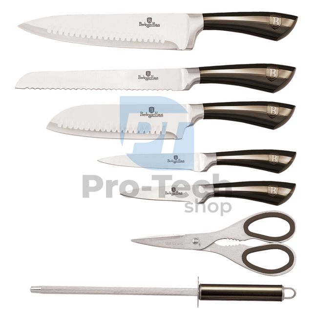 8-dijelni set kuhinjskih noževa od nehrđajućeg čelika s akrilnim stalkom BLACK 20375