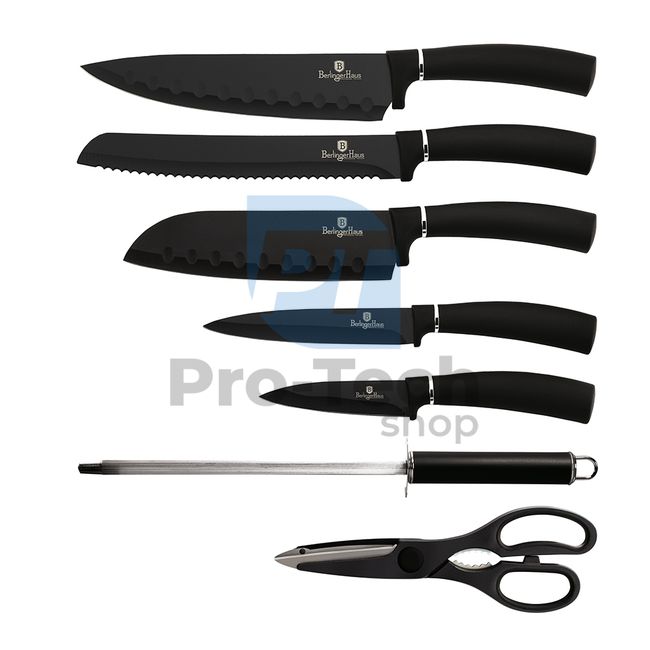 8-dijelni set kuhinjskih noževa od nehrđajućeg čelika s akrilnim stalkom BLACK 20476