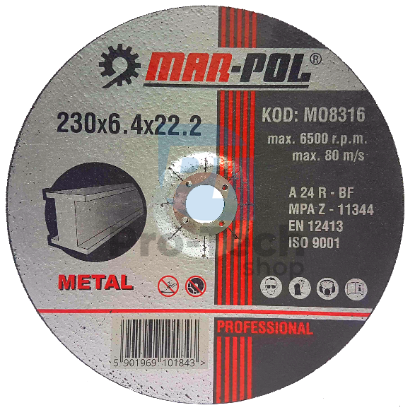 Brusna ploča za metal 230mm x 6,4mm x 22,2mm 05443