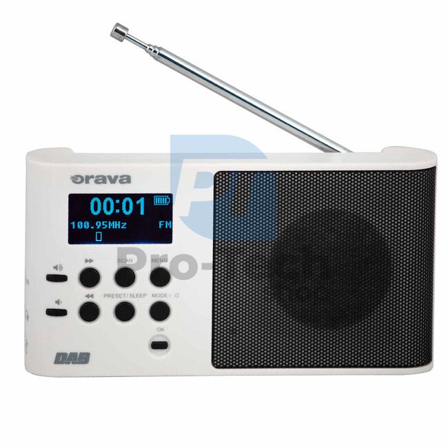 Digitalni DAB/FM prijenosni radio Orava, bijeli 73502