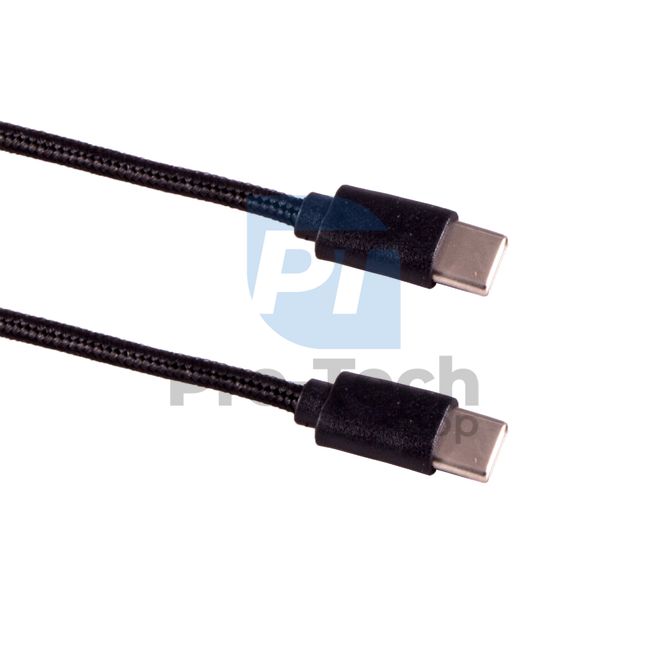 USB C - USB C 3.1 kabel, 1m, crni, pleten 72385