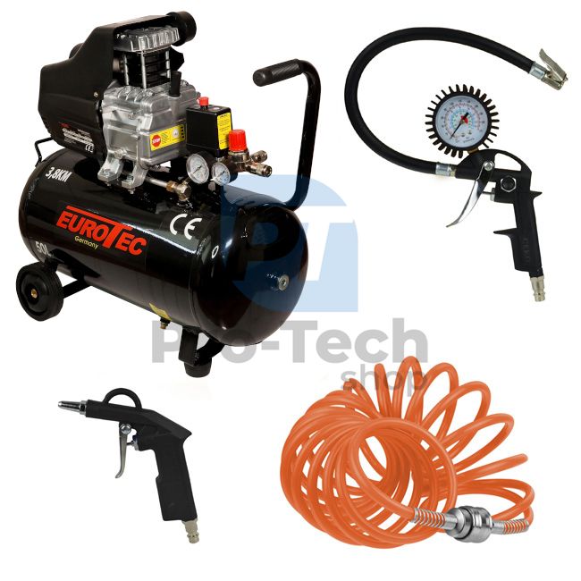 Kompresor 24L 2000W 230V + 3-dijelni pneumatski set Pro-Tech TOOLS 40582