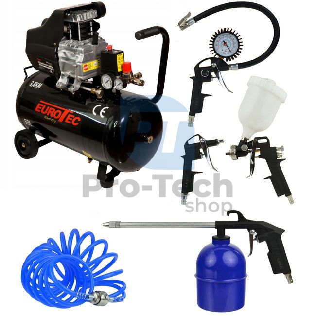 Kompresor 24L 2000W 230V + 5 dijelni pneumatski set Pro-Tech TOOLS 40583