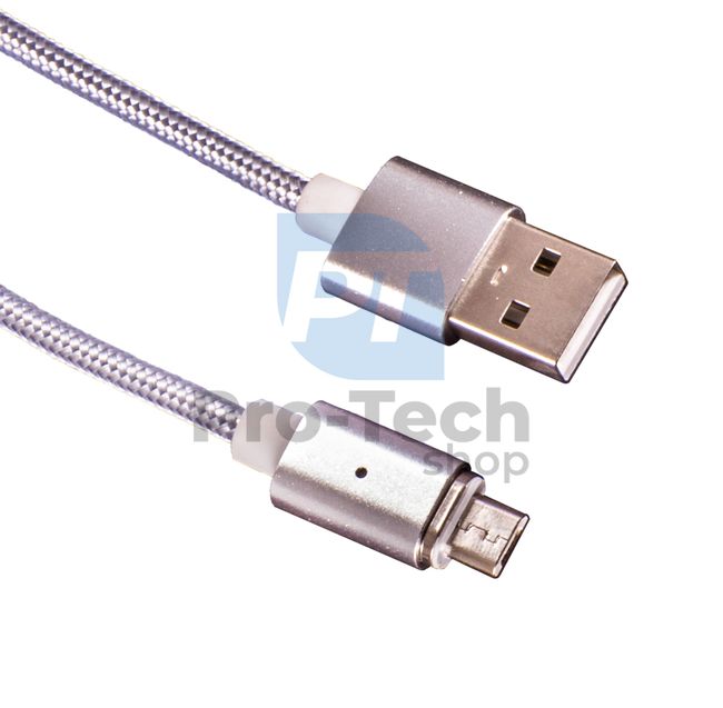 Magnetni MicroUSB kabel AB, 1m, pleten 72387