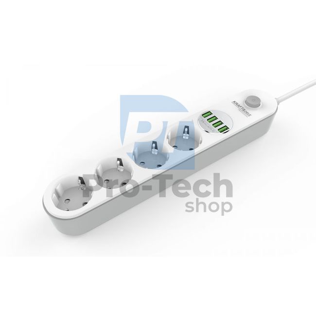 Produžni kabel sa USB 2m 4x utičnice 4x USB port 16291