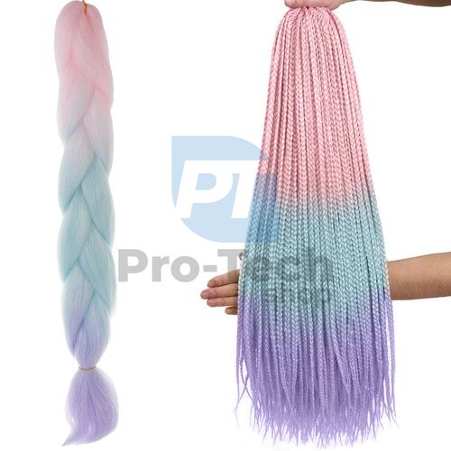 Pletenice od sintetičke kose ombre roza/plava/ljubičasta W10341 75311