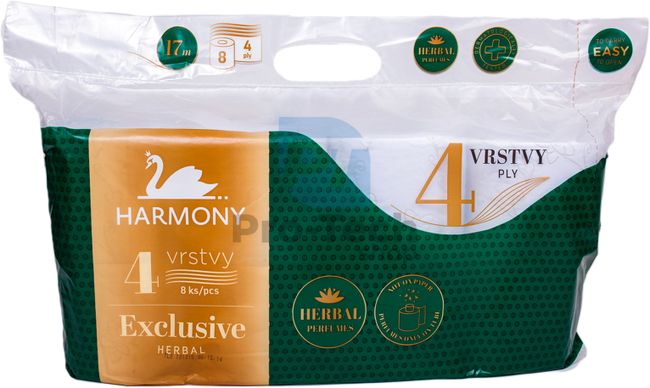 Četveroslojni toaletni papir HARMONY EXCLUSIVE HERBAL PARFUMES - 8kom 30361