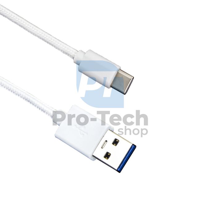 USB-C kabel 3.0, 1,5 m, bijeli, pleteni 72380