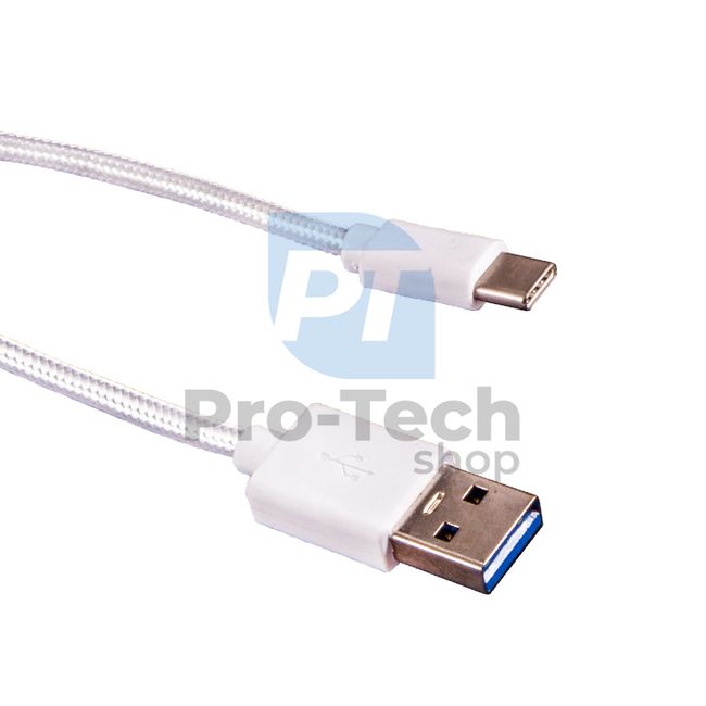 USB-C kabel 3.0, 1m, bijeli, pleten 72376