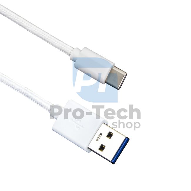 USB-C kabel 3.0, 2m, bijeli, pleten 72384