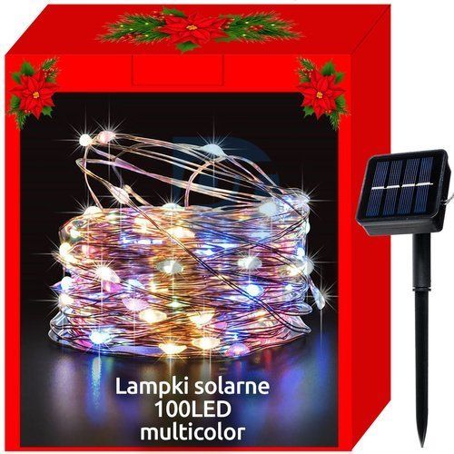 Božićne lampice - solarne - žice 100 LED višebojne 75463