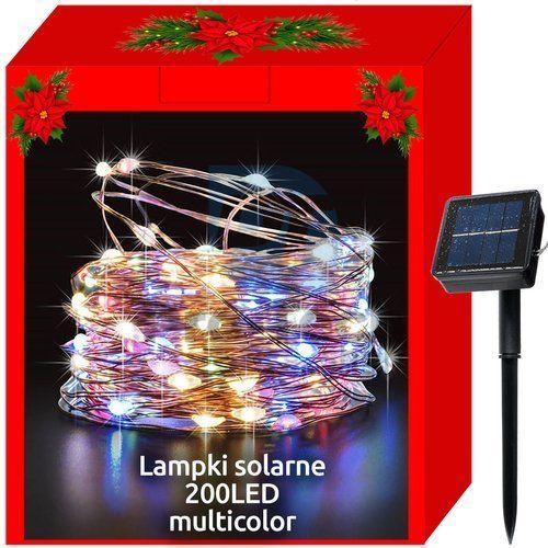 Božićne lampice - solarne - žice 200LED višebojne 75466