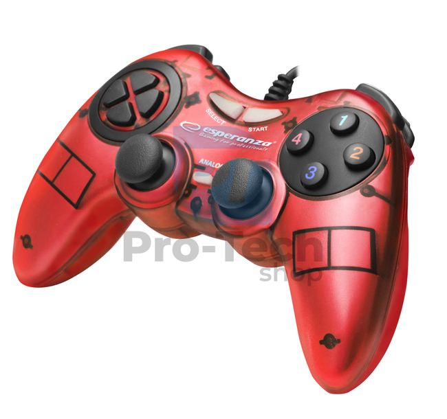 Vibrirajući gamepad za PC sa USB FIGHTER, crveni 72636