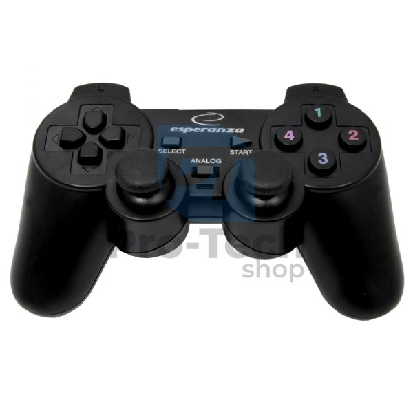 Vibrirajući gamepad za PC sa USB WARRIOR, crni 72625