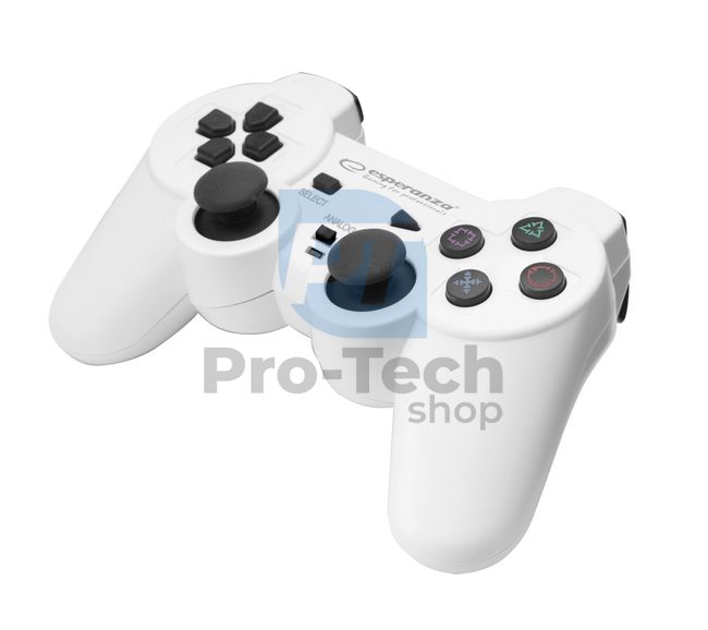 Vibrirajući gamepad PC/PS3 USB TROOPER, bijelo-crni 72644