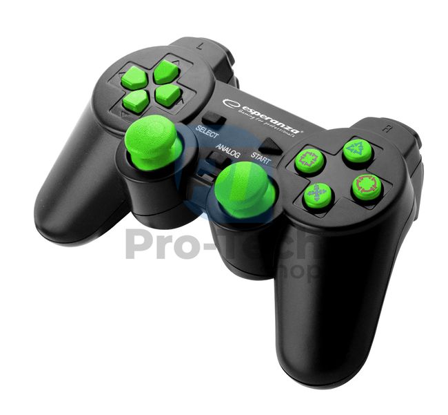 Vibrirajući gamepad PC/PS3 USB TROOPER, crno-zeleni 72641