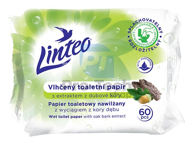 Vlažni toaletni papir s ekstraktom hrastove kore Linteo 60kom 30444