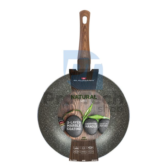 WOK tava s mramornom površinom 28cm NATURAL LINE 21035